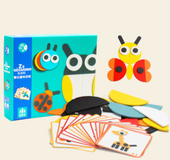 20 ilustrations Kids educational toy montessori learning resouces animal puzzle