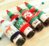 Knitted Christmas Bottle Set