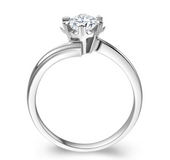 Simulation diamond elegant beautiful snowflake heart ring