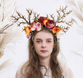Elk Christmas Forest Antlers Headband