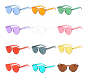 12 color frameless conjoined jelly transparent sunglasses