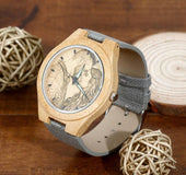 Engraved Bamboo Photo Watch