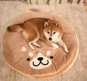 Japanese net red creative copper firewood dog pet nest cartoon short plush round cat dog mat