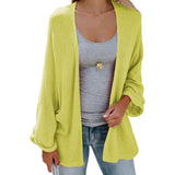 Autumn and winter ins fashion solid color loose knit cardigan sweater women's jacket