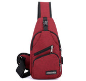 Bolso de pecho multifunción con USB