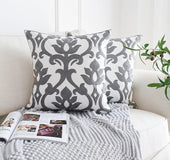 Nordic geometric embroidery pillowcase