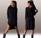 Irregular Hooded Dress Sweatshirt