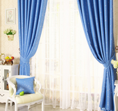 Star print perforated finished curtain