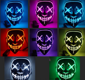 Black V Halloween Horror Glowing Mask