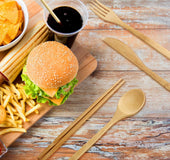 Bamboo cutlery set