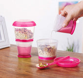 Cereal Portátil Con Cuchara Plegable