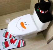 FENGRISE 3pcs Fancy Santa Claus Rug Seat Bathroom Set Contour Rug Christmas Decoration Navidad Xmas Party Supplies New Year 2020