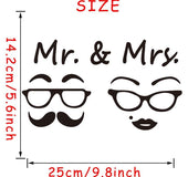 Mr. & Mrs. Quotes Toilet Door Sticker Fashion Bathroom Door Decals Diy Waterproof Wall Art Vinyl Removable Poster Home Decor