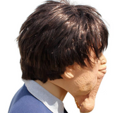Fool's funny double chin mask Halloween rave party spoof wig