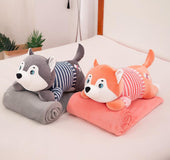 Cartoon Husky Air Conditioner Being Pillow