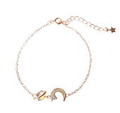 S925 Brazalete plateado rosa