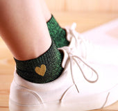 Shiny filigree ladies boat socks