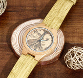Reloj Fotográfico De Bambú Grabado Para Mujer