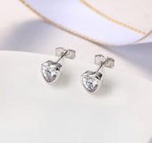 Round Stud Earrings Zircon