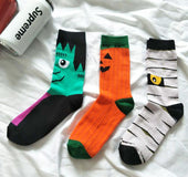 Personality Halloween Pumpkin Socks Fashion Funny Cute Happy Cartoon Male Sock Autumn Comfortable Stitching Pattern Cotton Socks