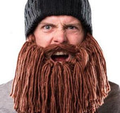 Winter hand-crocheted men's funny beard knitted hat