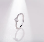 2020 summer new product an arrow feather simple jewelry Europe and America plating white copper fashion women's ring