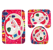 FENGRISE 3pcs Fancy Santa Claus Rug Seat Bathroom Set Contour Rug Christmas Decoration Navidad Xmas Party Supplies New Year 2020