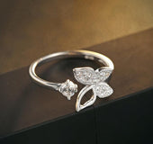 S925 silver jewelry butterfly opening ring