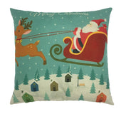 European and American manufacturers spot holiday hot Christmas reindeer and Santa Claus holding cotton pillowcase