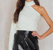 Single sleeve twist knit sweater