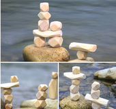 2020 New arrival 11pcs Wooden Stone Natural Stacked stone creative interesting blocks stone model puzzles Best gift for children