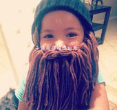 Winter hand-crocheted men's funny beard knitted hat