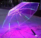 7 Changing Colour LED Luminous Transparent Umbrella
