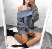 early autumn women's European and American style fashion word collar lapel twist long knit sweater women