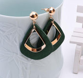 Geometric Round Marble Stud Earrings Various Models