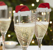 10Pcs/Lot Paper Red Christmas Hat Wine Champagne Tipple Cup Card Christmas Party Table Decor DIY decorations for home