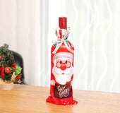 Wine bottle set with christmas decorations