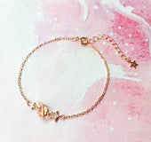 S925 Brazalete plateado rosa