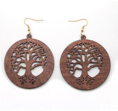 Yggdrasil Vikings Wooden Earrings