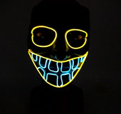 Halloween Glowing Mask Sound Activated Light Up Scary Mask