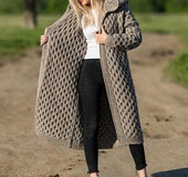 Women Winter Thick Warm Hooded Knitted Cardigan