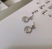 S925 hollow semi-circular zircon earrings fashion wild trend women's sterling silver jewelry