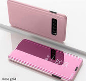 Luxury leather transparent mirror flip | Samsung