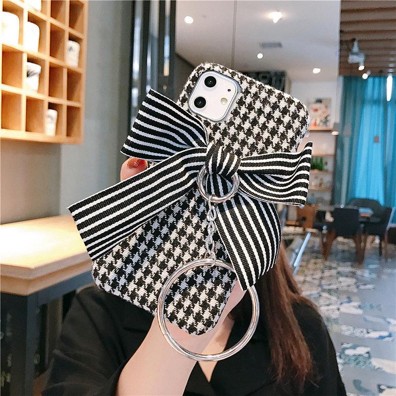 Lattice Bowknot Iron Ring Soft  | IPhone