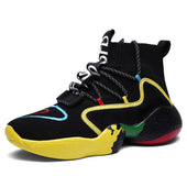 Flying woven socks high-top men's shoes