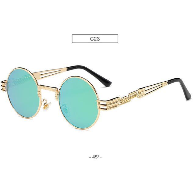 Gold Metal Fashion Steampunk Sunglasses