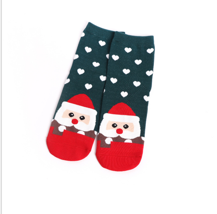 Ladies Christmas Socks Cartoon Santa Animals Cute Female Students in Tube Long Waist Socks Cotton