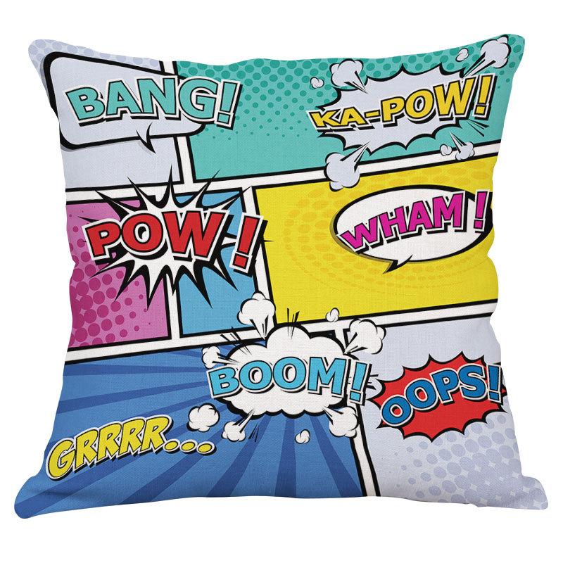 Cartoon pop comic cotton and linen pillowcase