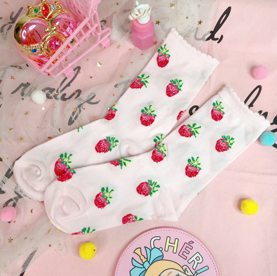 Girl strawberry dreamy beautiful girl moon socks