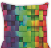 Colorful geometric pattern linen hug pillowcase car sofa cushion cover